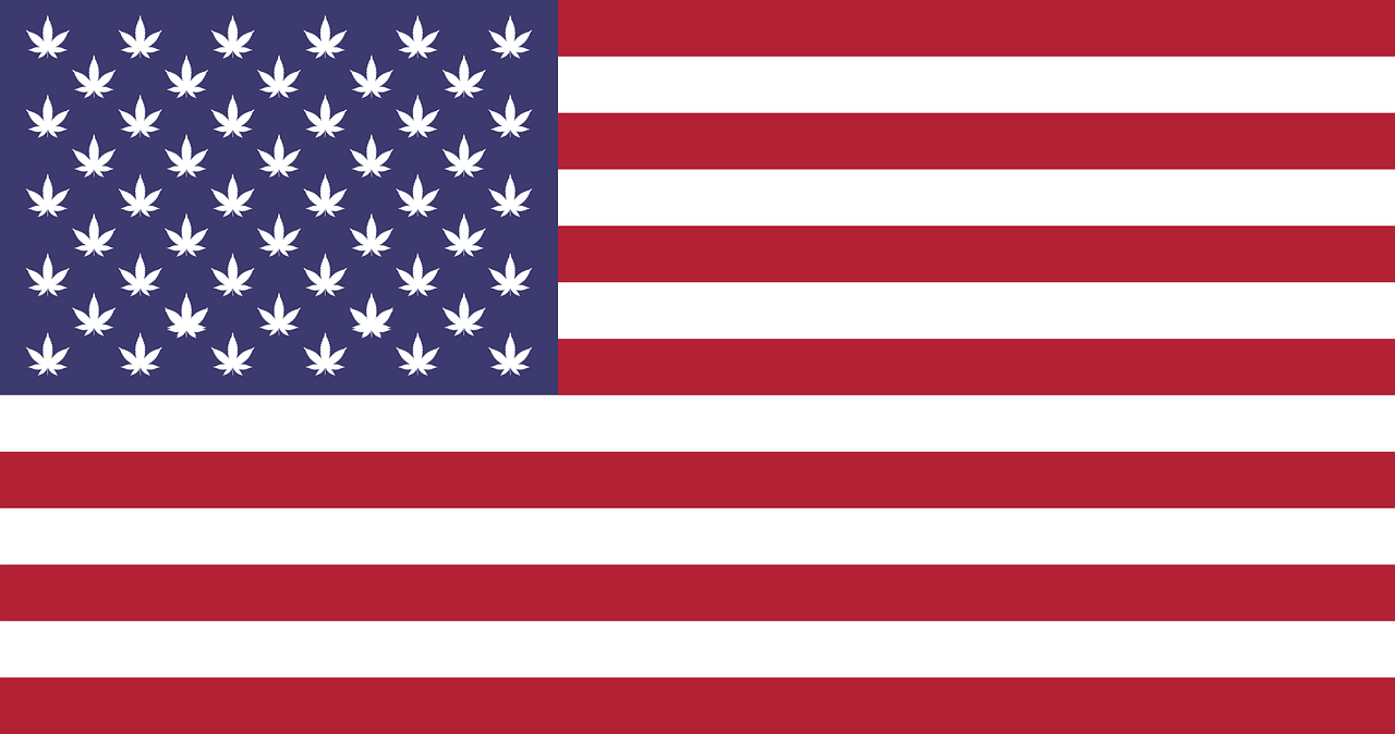 Drapeau américain cannabis
