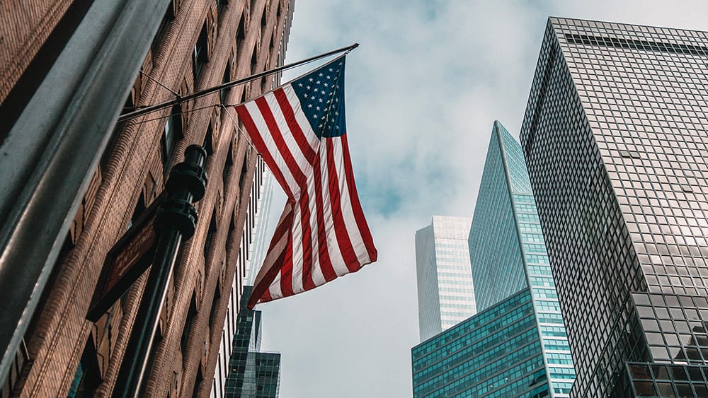 ville etats unis drapeau
