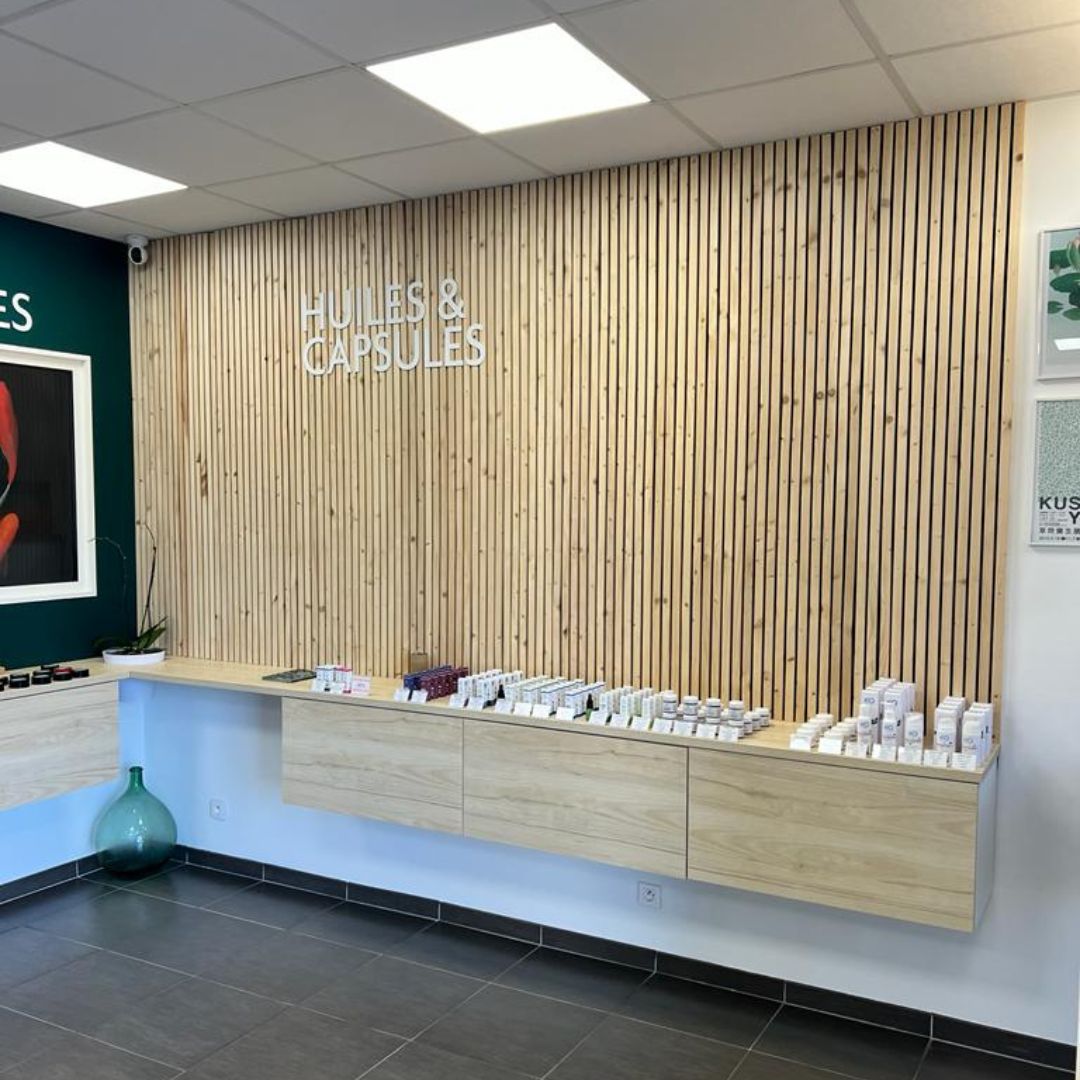 Stand Huiles et Capsules poisson vert cbd